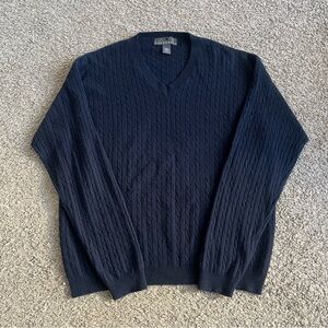 Men's Consensus 100% Cashmere Sweater Navy Blue Size XL